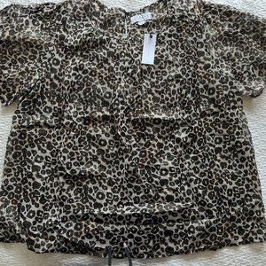 VELVET Leopard Top - Size XL